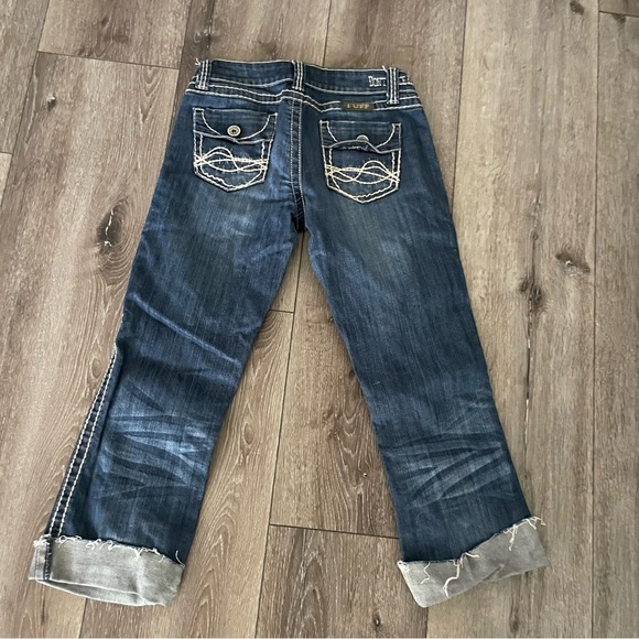 Cowgirl Tuff Don't Fence Me In Cropped Jeans - Medium Wash Size 26 - Picture 2 of 9